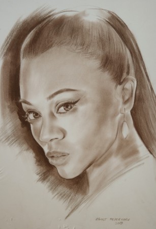 "Uhura" Pastel, Paper, 35 x 50 cm
