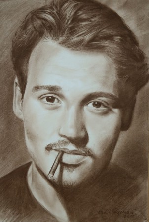 Johnny Depp, Pastel, Paper 35 x 50 cm